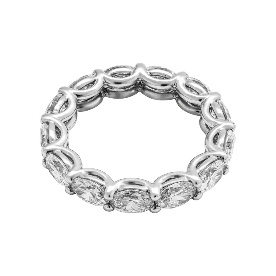 ELLEN 4 Carat Oval Cut Diamond Eternity Band in Platinum 30 pointer GIA Certified By Mike Nekta SIZE 6.5