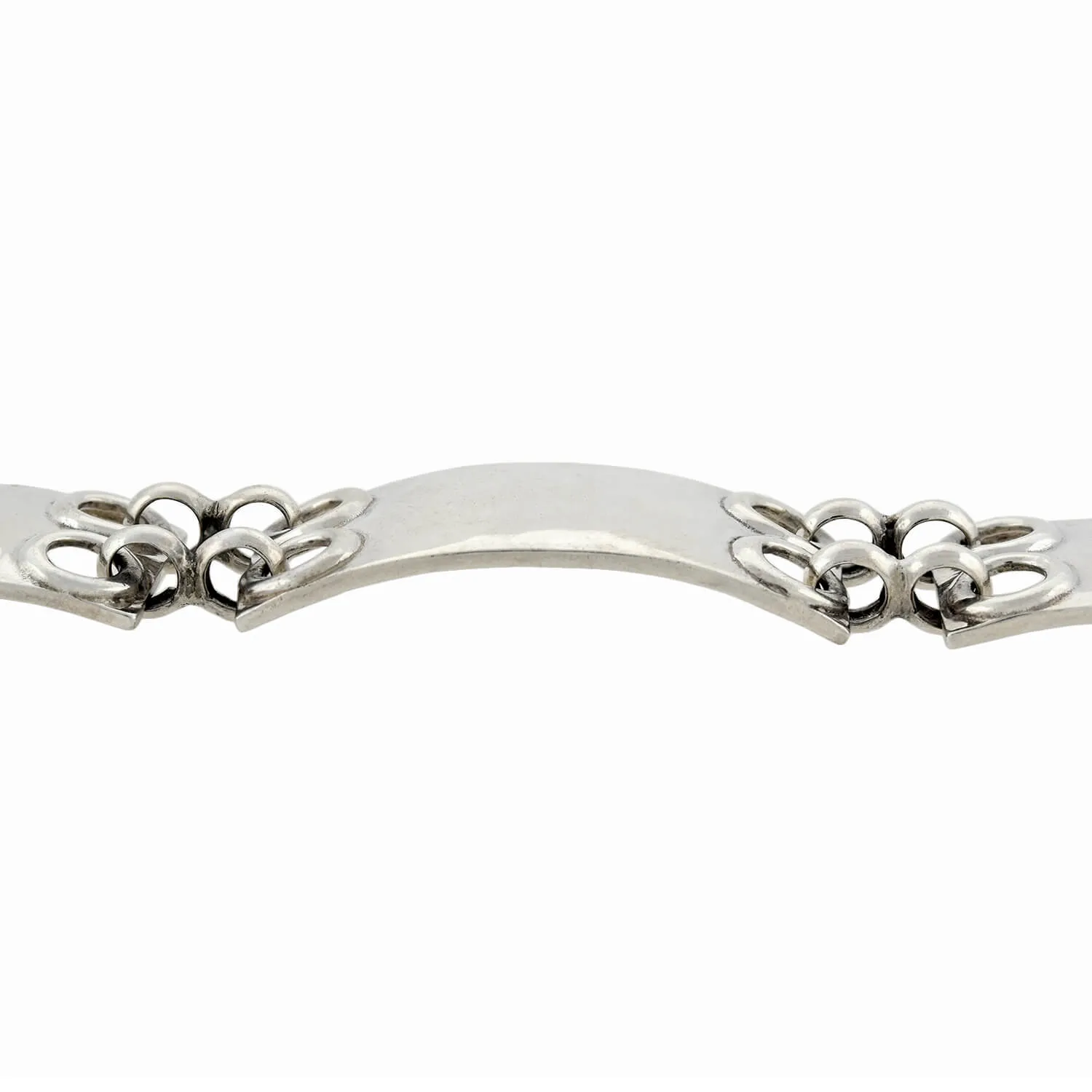 Estate Sterling Silver Hinged Panel Link Bracelet