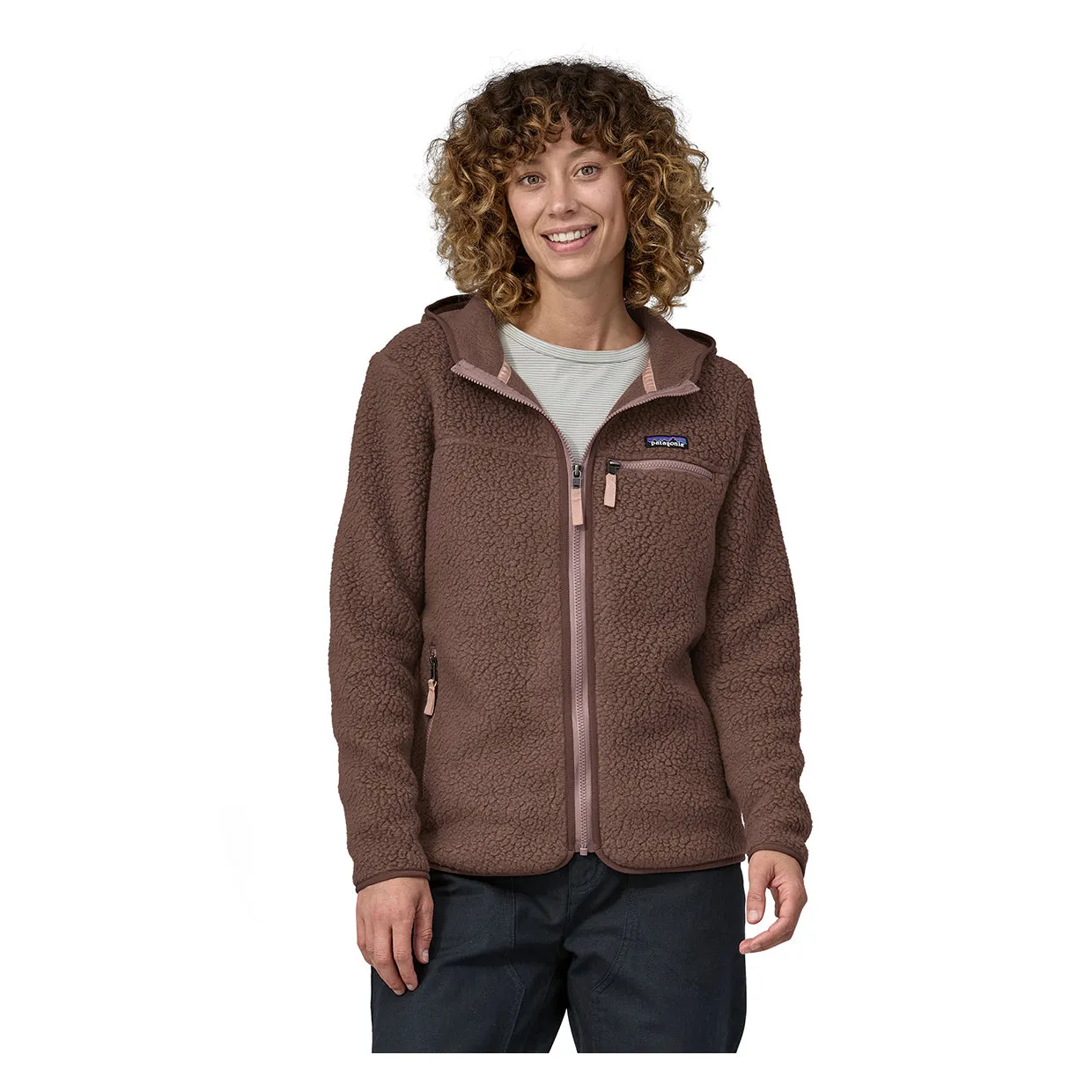 Felpa Donna Patagonia Retro Pile Fleece Hoody Marrone