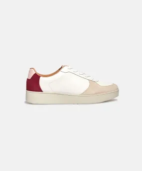 FitFlop Rally Leather/Suede Panel Sneakers Red