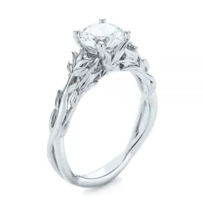 Four Prong Vintage Floral Solitaire Diamond Engagement Ring [Setting Only] - EC037