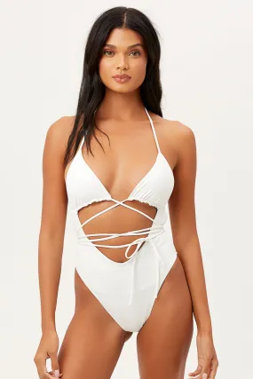 Gemma Wrap One Piece Swimsuit - White