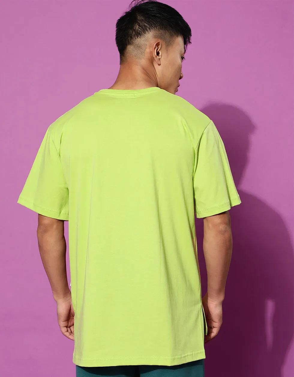 Good Things Green Oversized Pocket Graphic Printed Tshirt