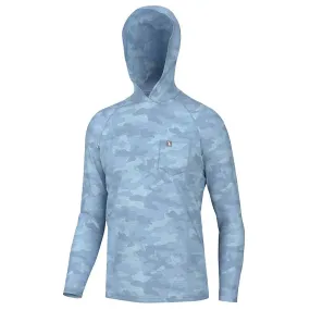 Heather Blend Hoodie T-Shirt in Light Blue Camo