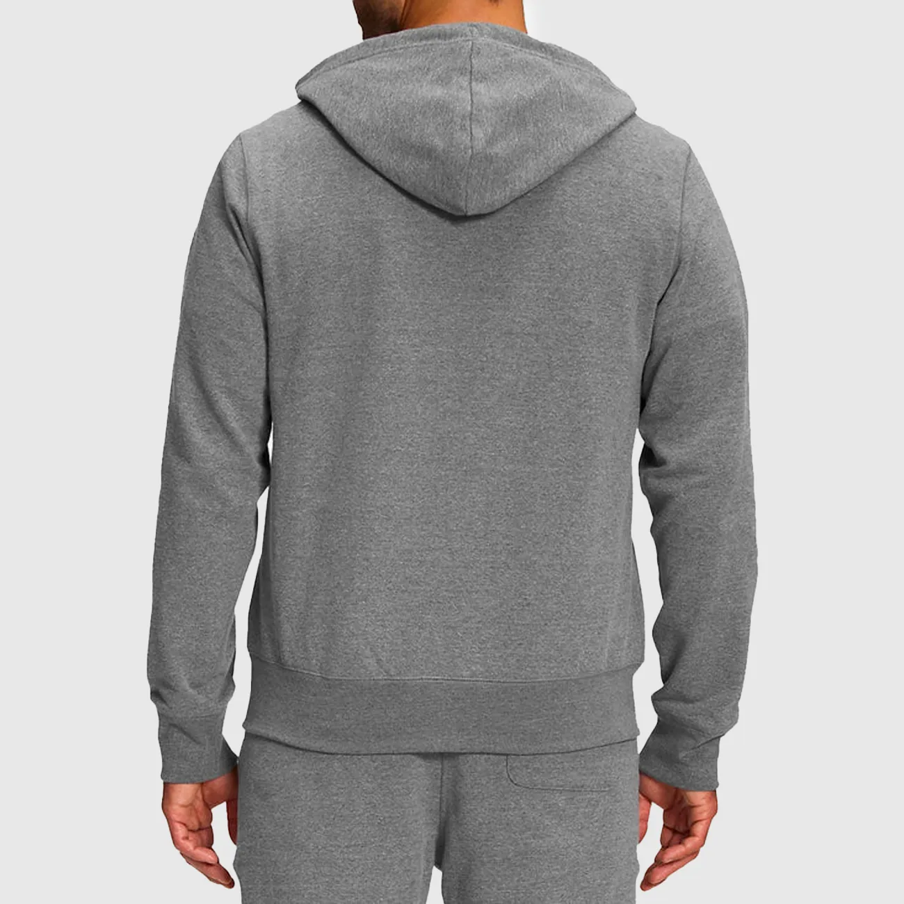 HERITAGE PATCH FULL ZIP HOODY MEDIUM GREY HEATHER