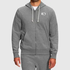 HERITAGE PATCH FULL ZIP HOODY MEDIUM GREY HEATHER