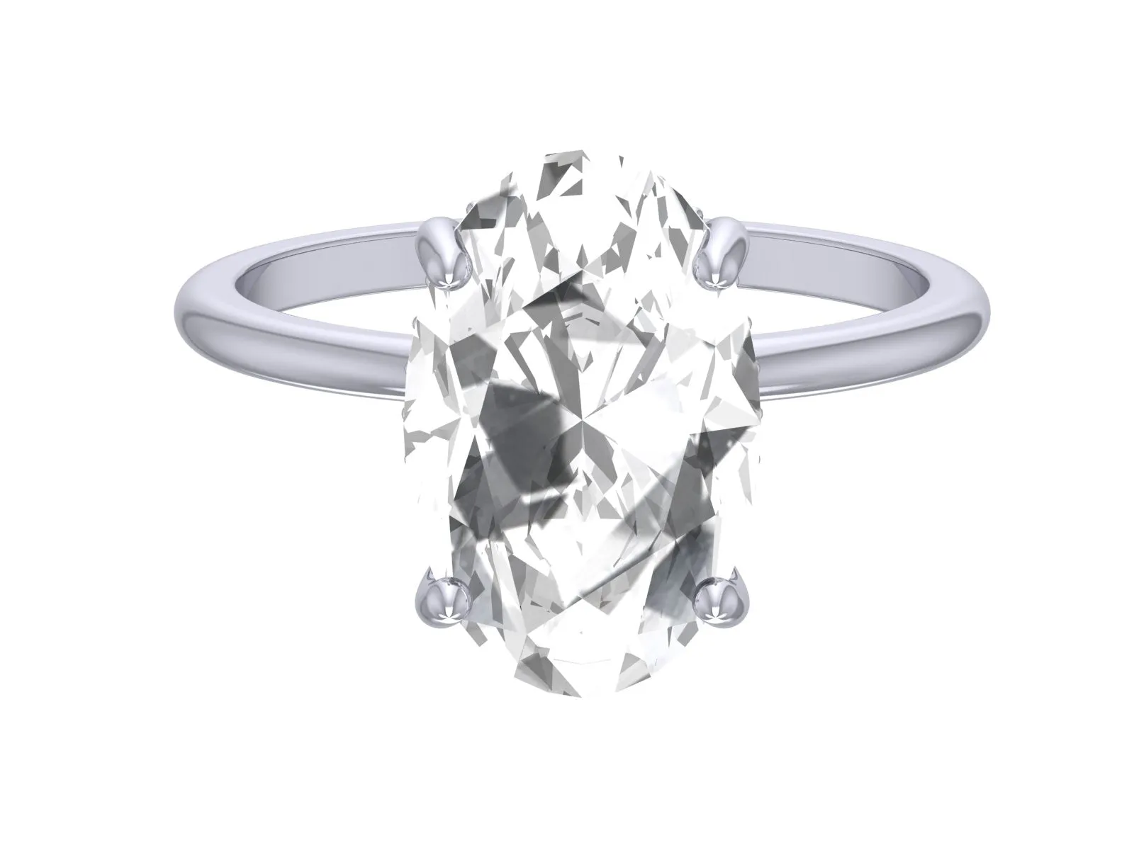 Hidden halo engagement ring 8 carat solitaire oval moissanite ring