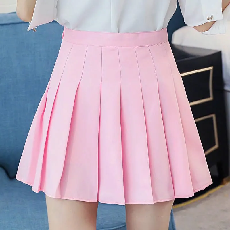 High Waist Pleated Skirt