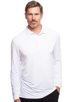 IBKUL Mens Polo Long Sleeve White