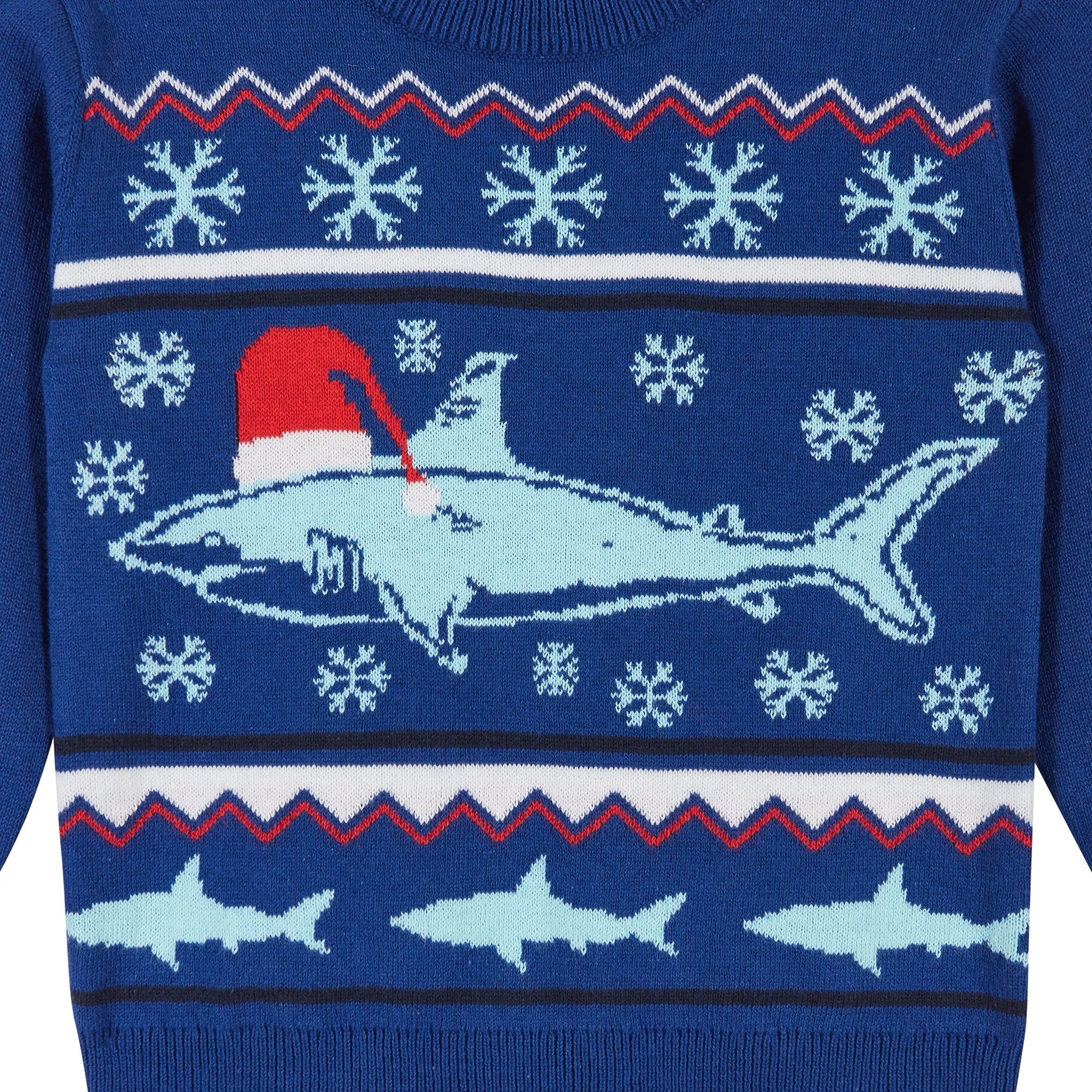 Infant Blue Holiday Shark Sweater Set | Navy