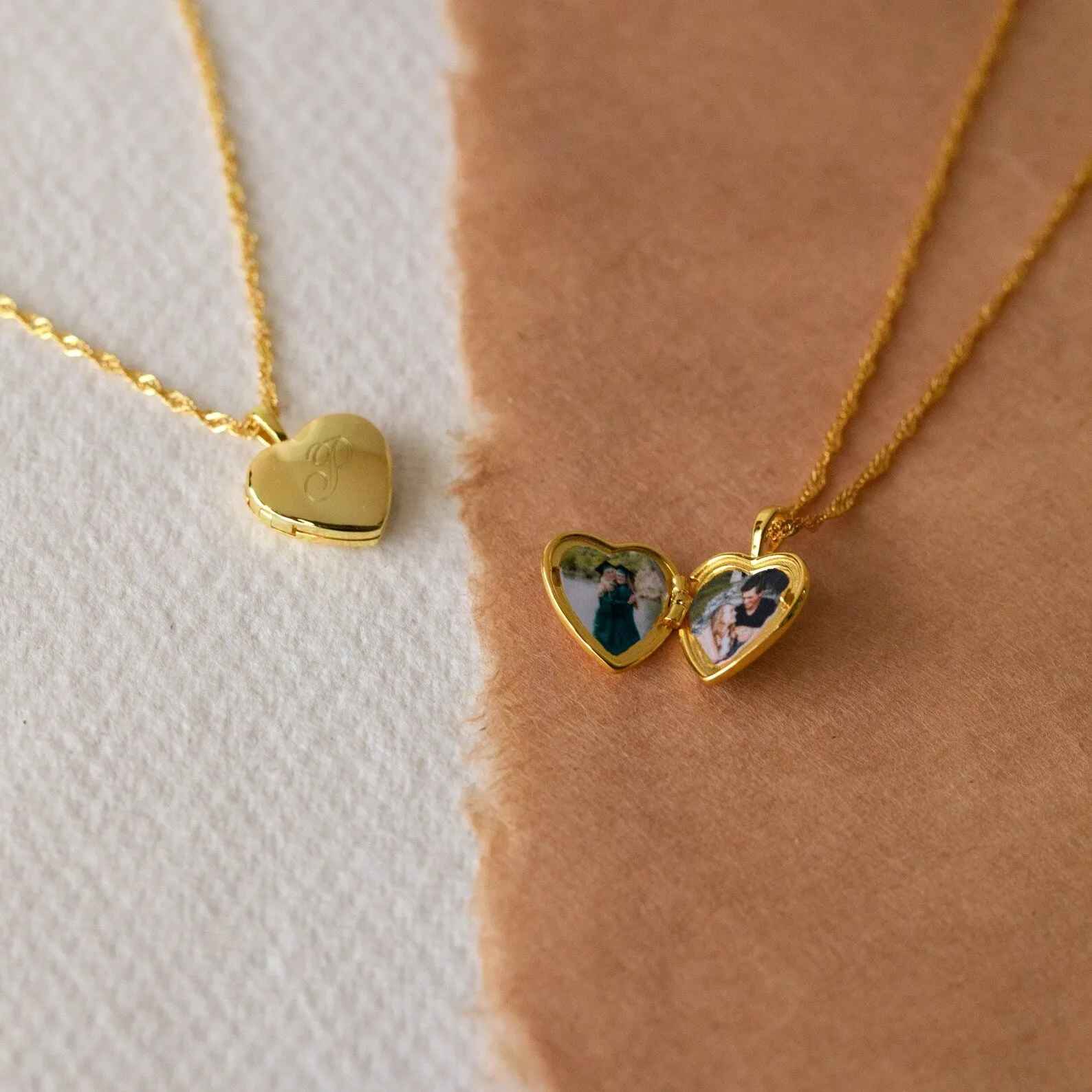 Initial Heart Locket Necklace