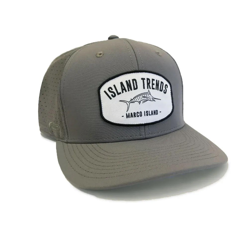 Island Trends Marlin Patch Mesh Snapback Cap - Charcoal