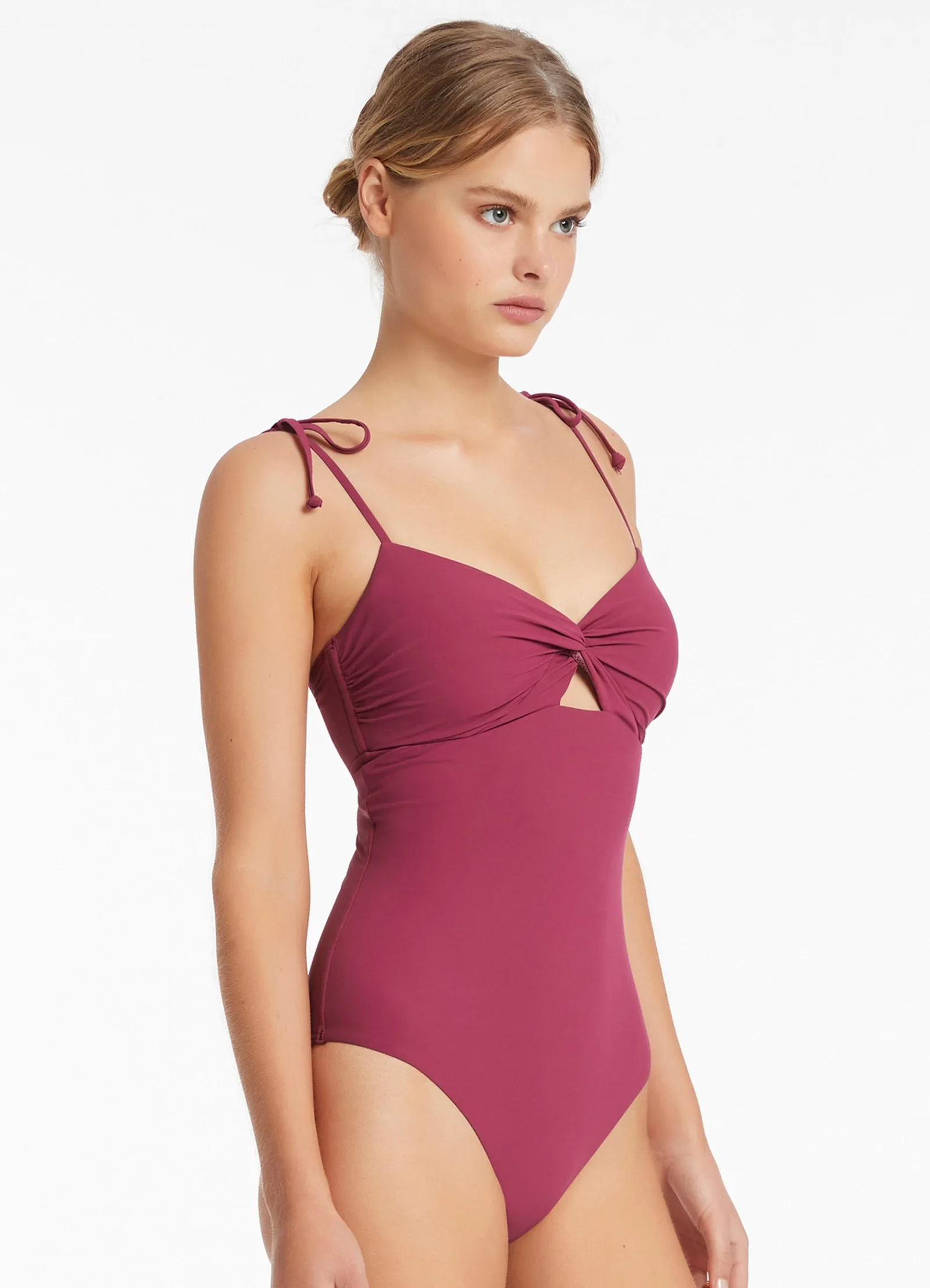 Jetset Twist Front One Piece - Orchid