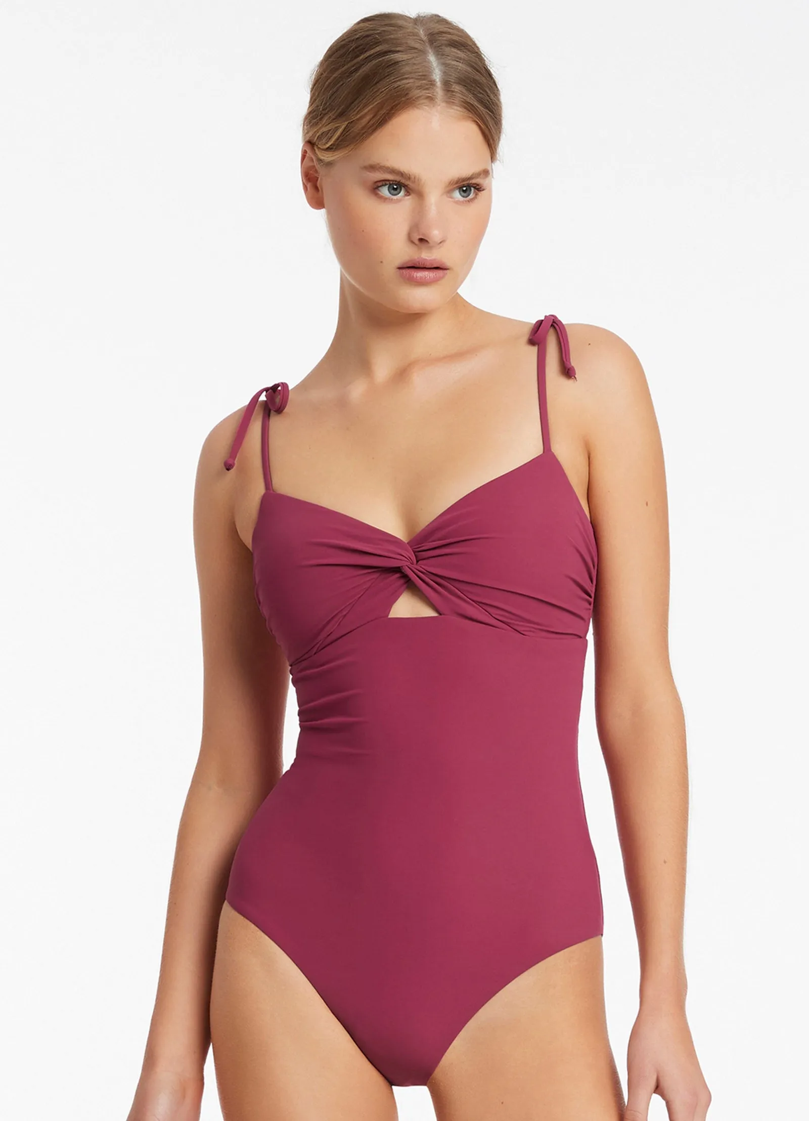 Jetset Twist Front One Piece - Orchid