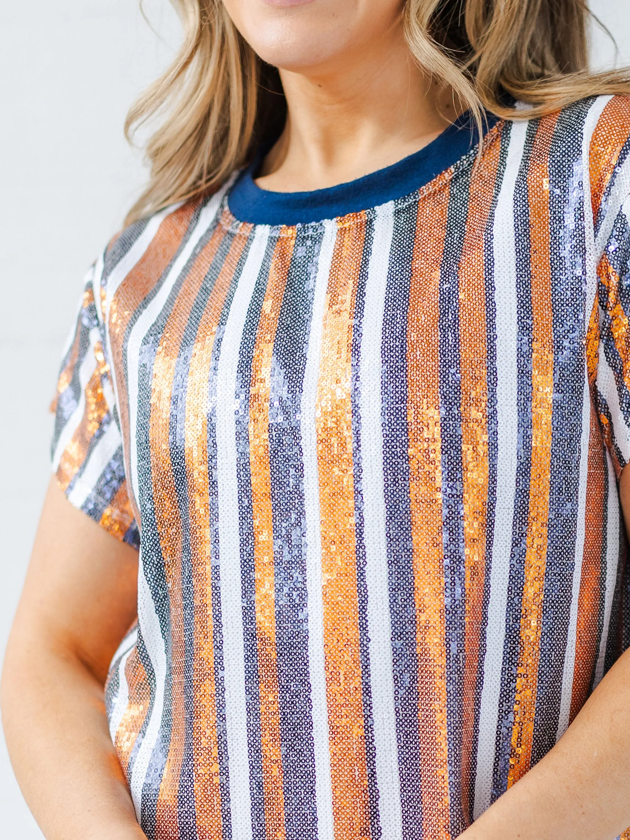 Julia Dress | Navy   Orange