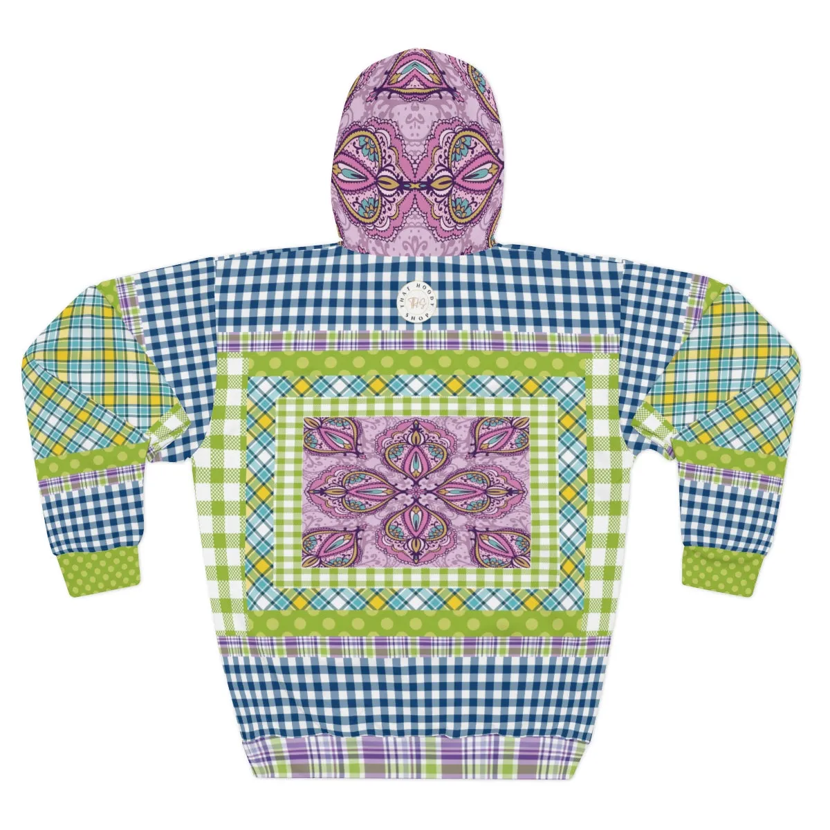 Kaleido-Scape Plaid Patchwork Unisex Pullover Hoodie