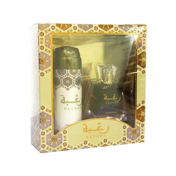 Lattafa Raghba Giftset perfume for Men and Woman EDP 100 ml   Deo 200ml