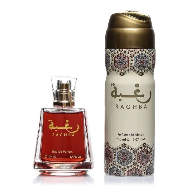 Lattafa Raghba Giftset perfume for Men and Woman EDP 100 ml   Deo 200ml