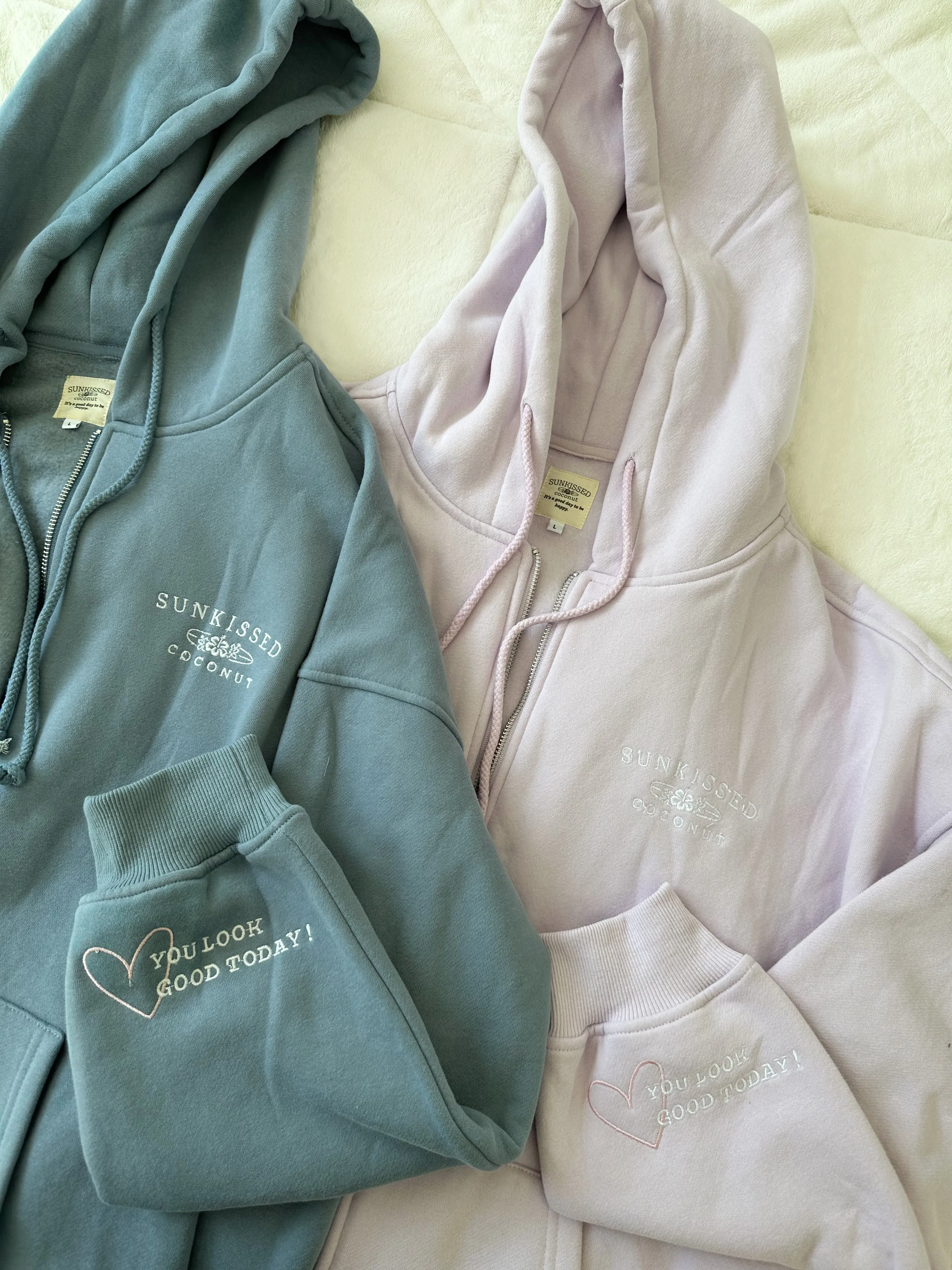 LAVENDER SUNKISSEDCOCONUT ZIP-UP HOODIE