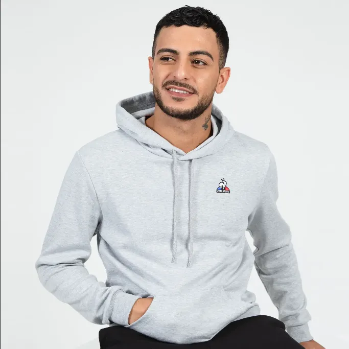 Le Coq Sportif Sweatshirt ESS Hoody N°1 M 2210364 gris chiné clair