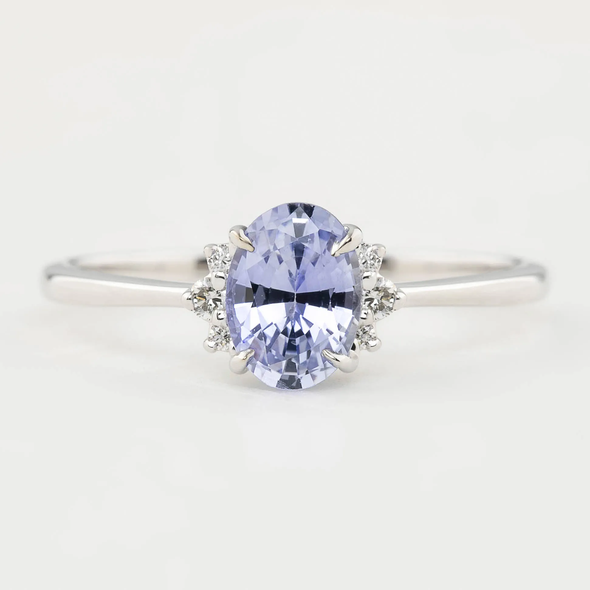 Lena Ring - 1.03ct Light Lavenderish Purple Blue Sapphire, 14k White Gold  (One of a kind)