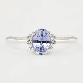 Lena Ring - 1.03ct Light Lavenderish Purple Blue Sapphire, 14k White Gold  (One of a kind)