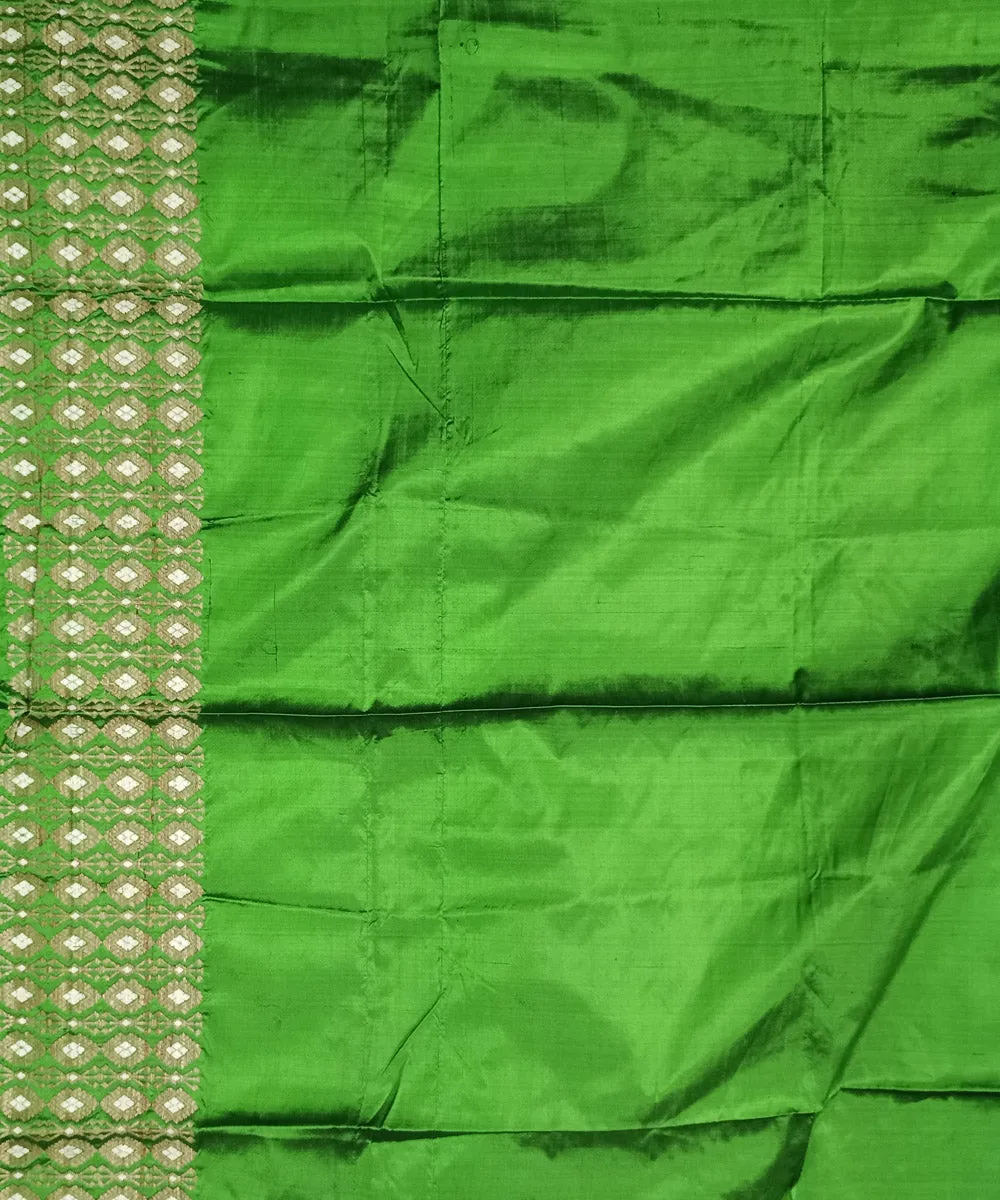 Light green grey silk handloom assam mekhela chador