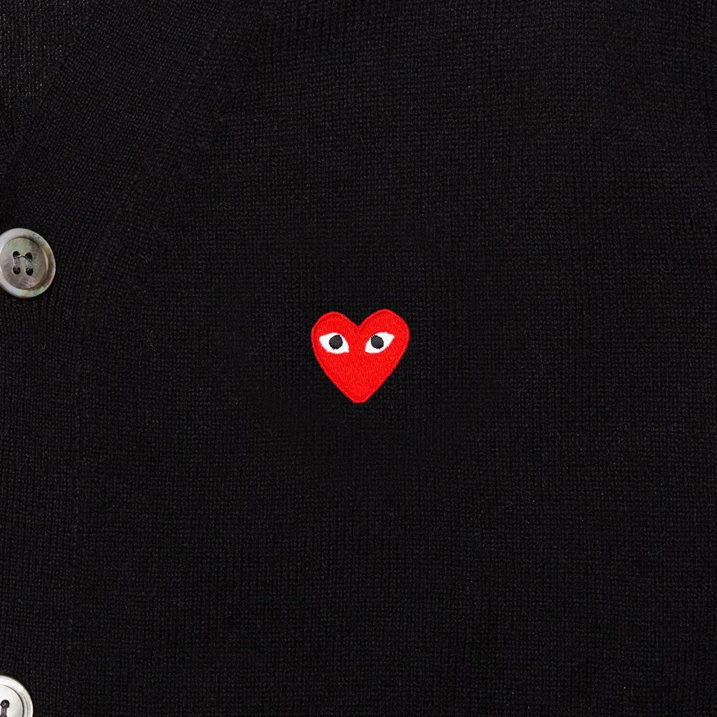 Little Red Heart Cardigan - Black