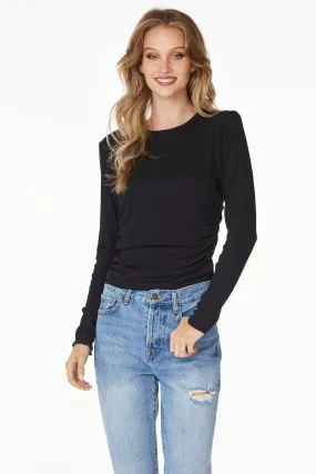 LONG SLEEVE SHIRRED SIDE TOP