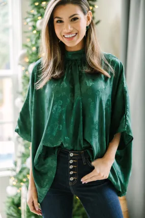 Look At You Emerald Green Floral Blouse