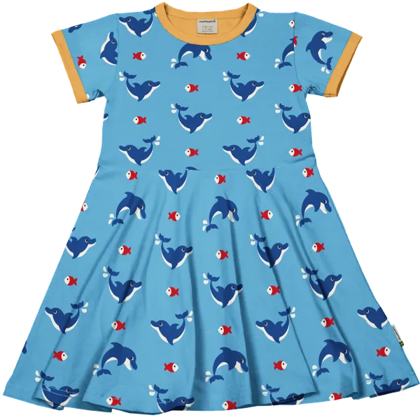 Maxomorra Dolphin Organic Cotton Short Sleeved Circle Dress