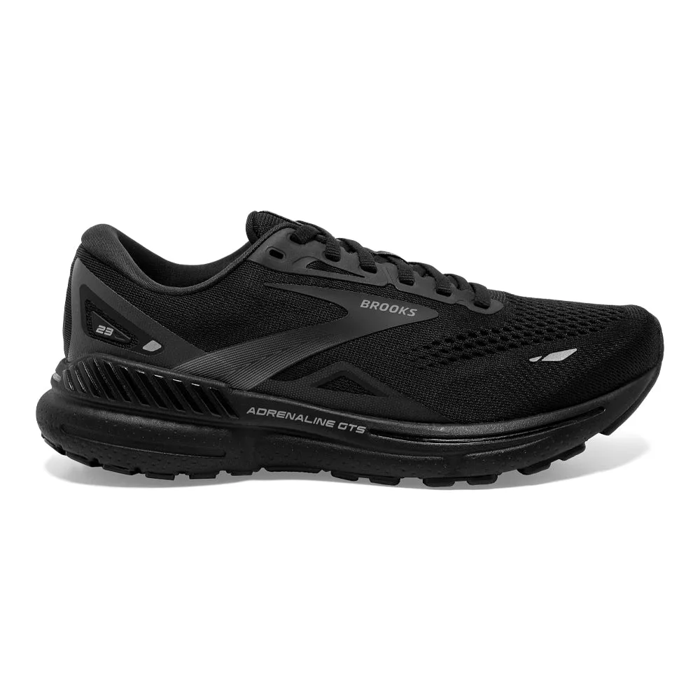 Men's Brooks Adrenaline GTS 23, Black/Black/Ebony, 7.5 D Medium