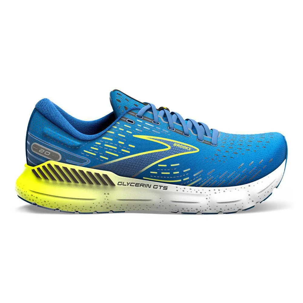 Men's Brooks Glycerin GTS 20, Blue/Nightlife/White, 7 D Medium