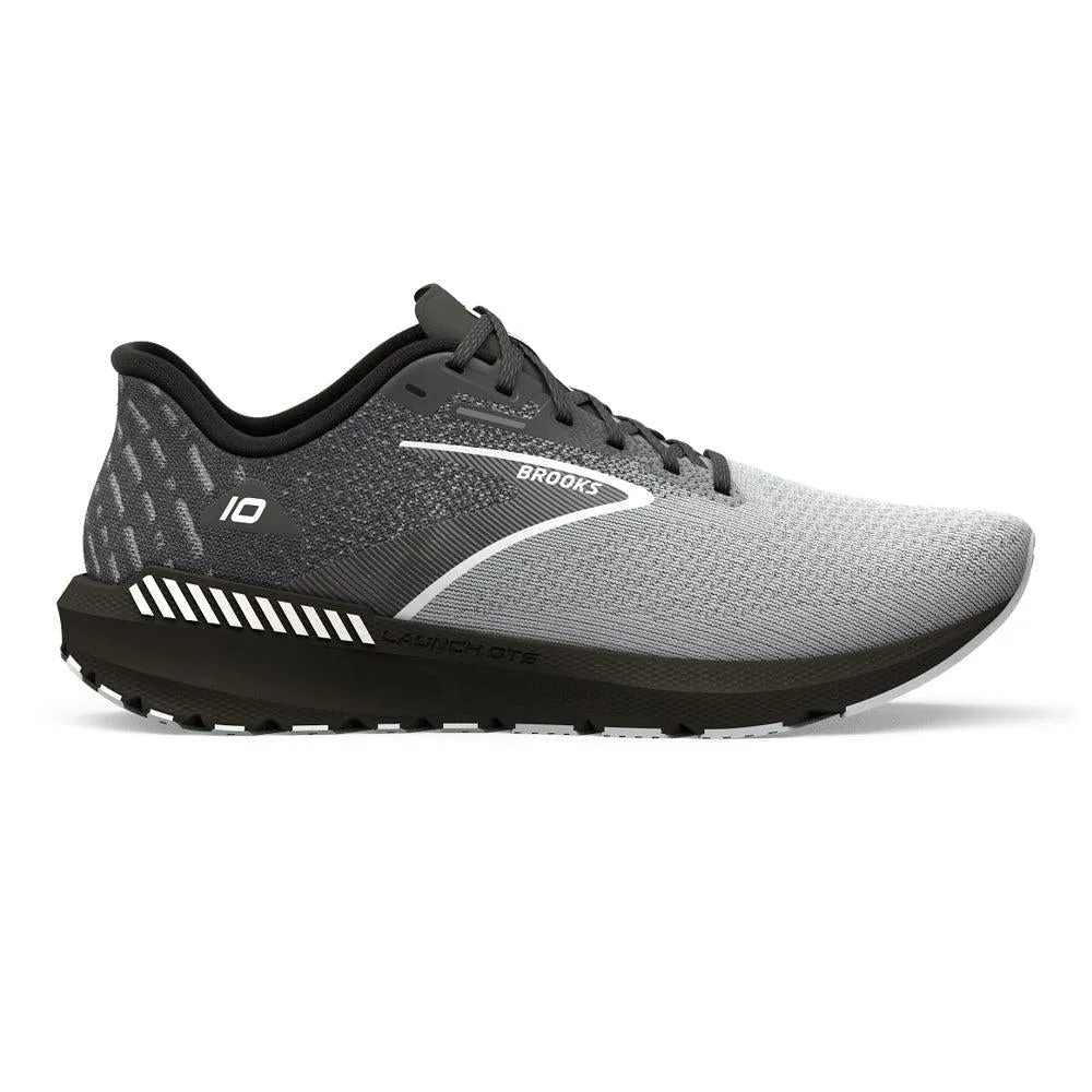 Men's Brooks Launch GTS 10, Black/Blackened Pearl/White, 9 2E Wide