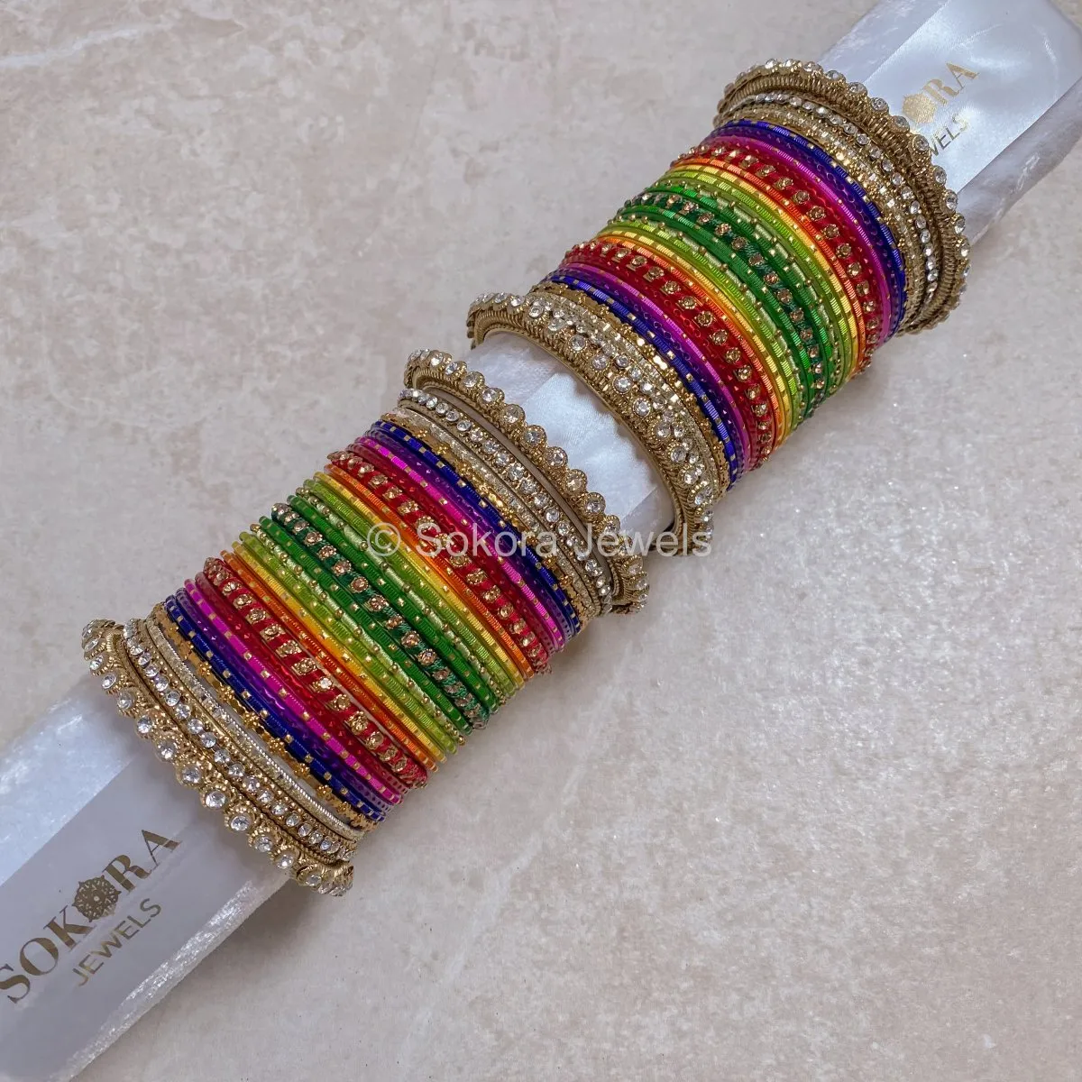 Multicolour Bangle stack