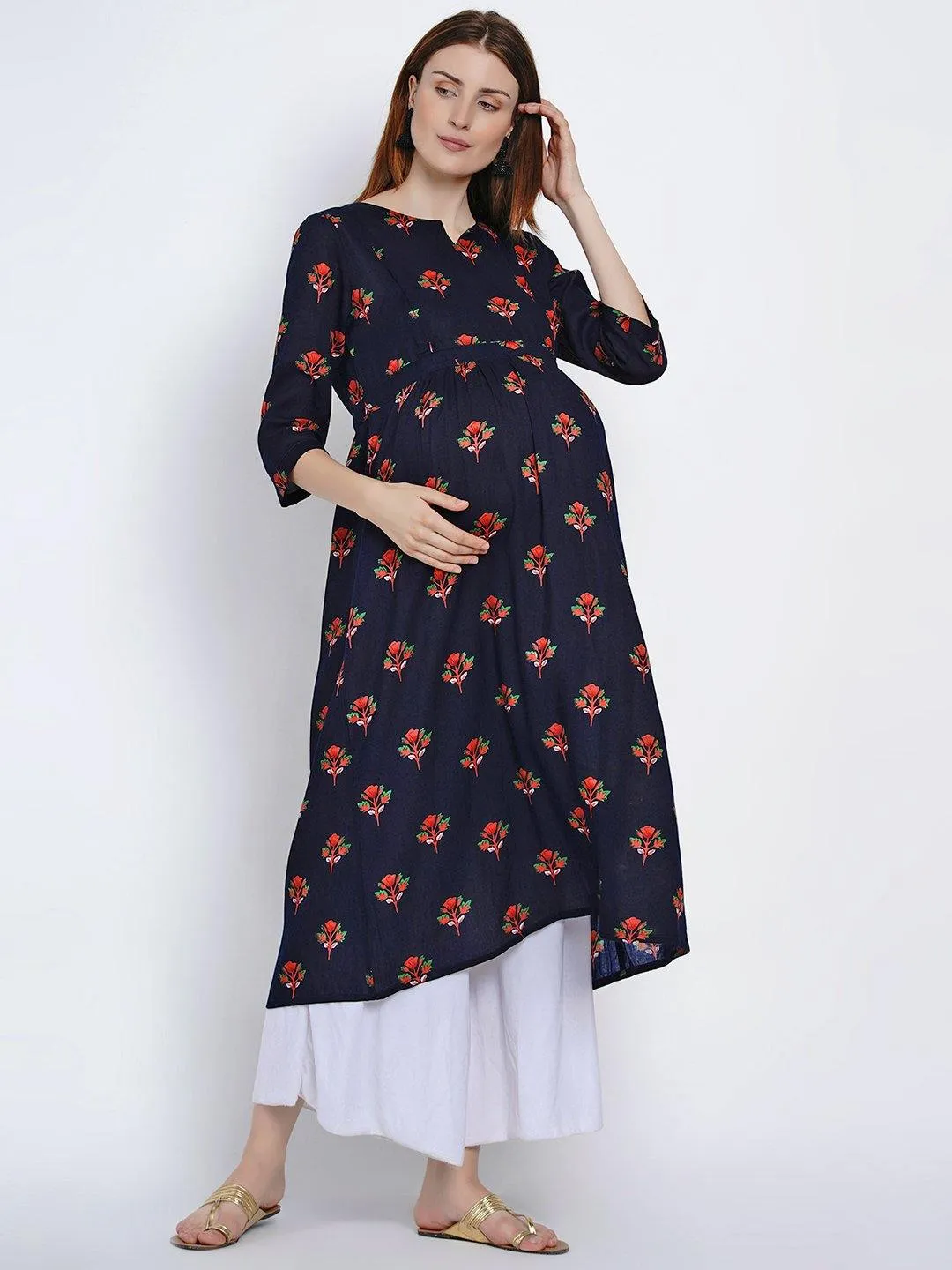 Navy A-Line Maternity Kurta