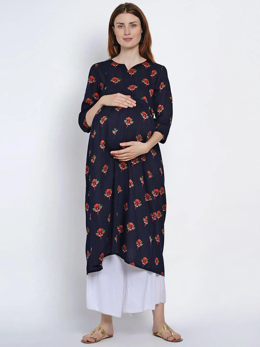 Navy A-Line Maternity Kurta