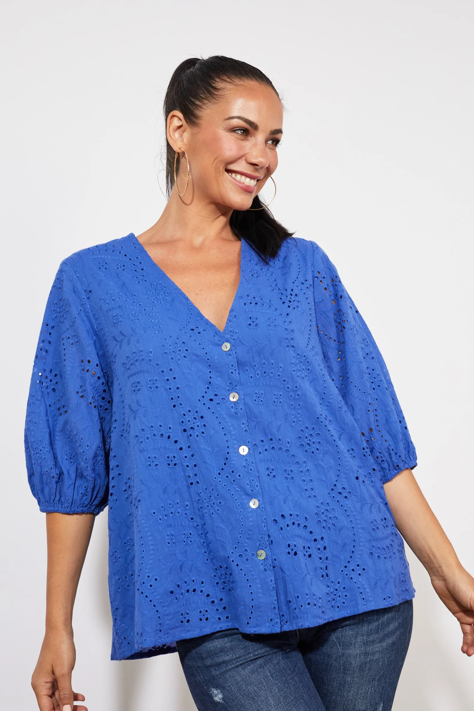 Naxos Blouse, Cobalt