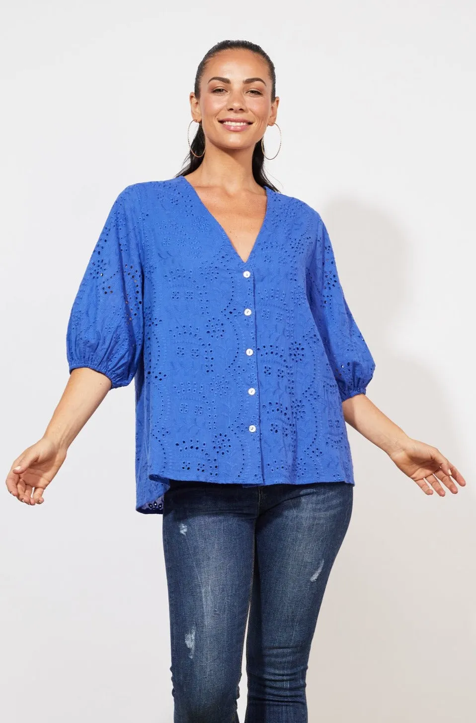 Naxos Blouse, Cobalt