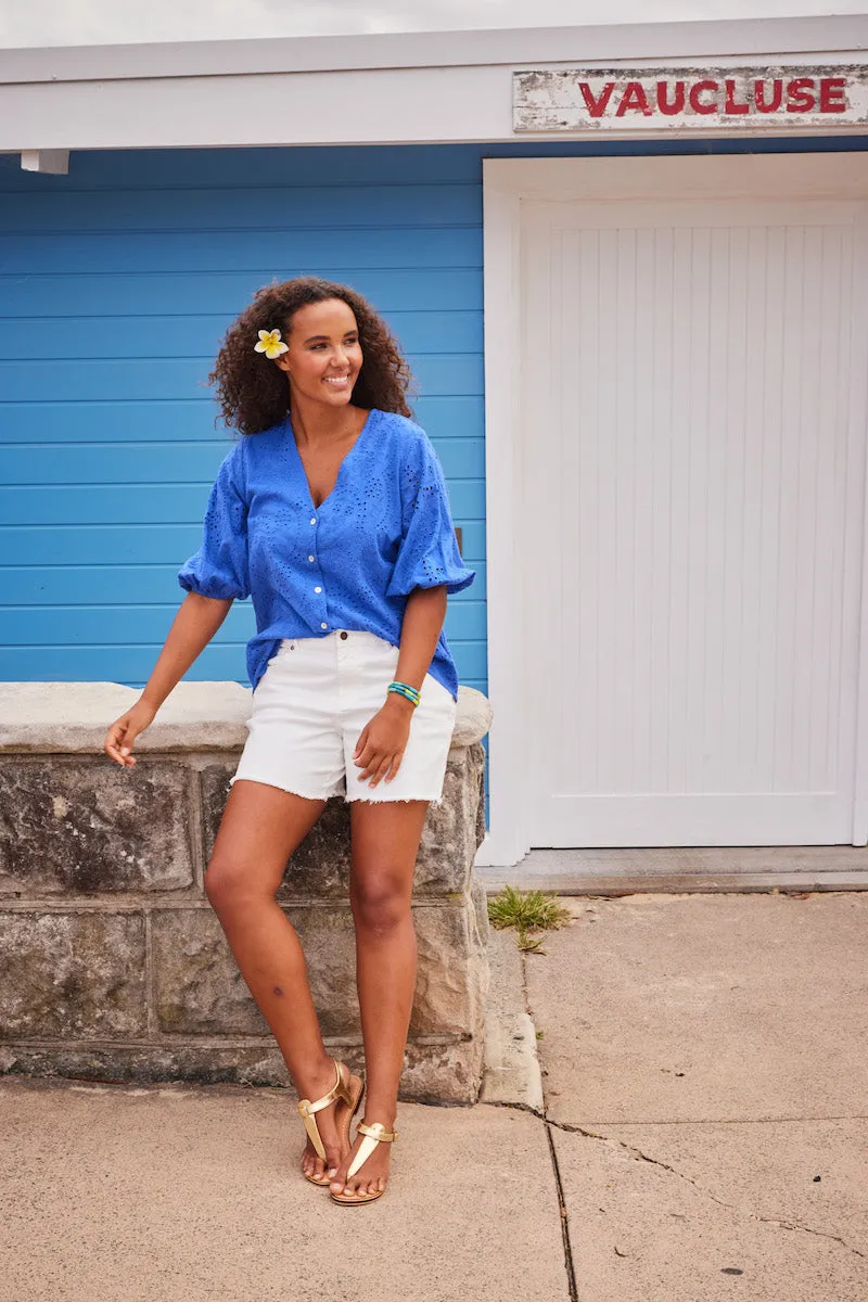 Naxos Blouse, Cobalt