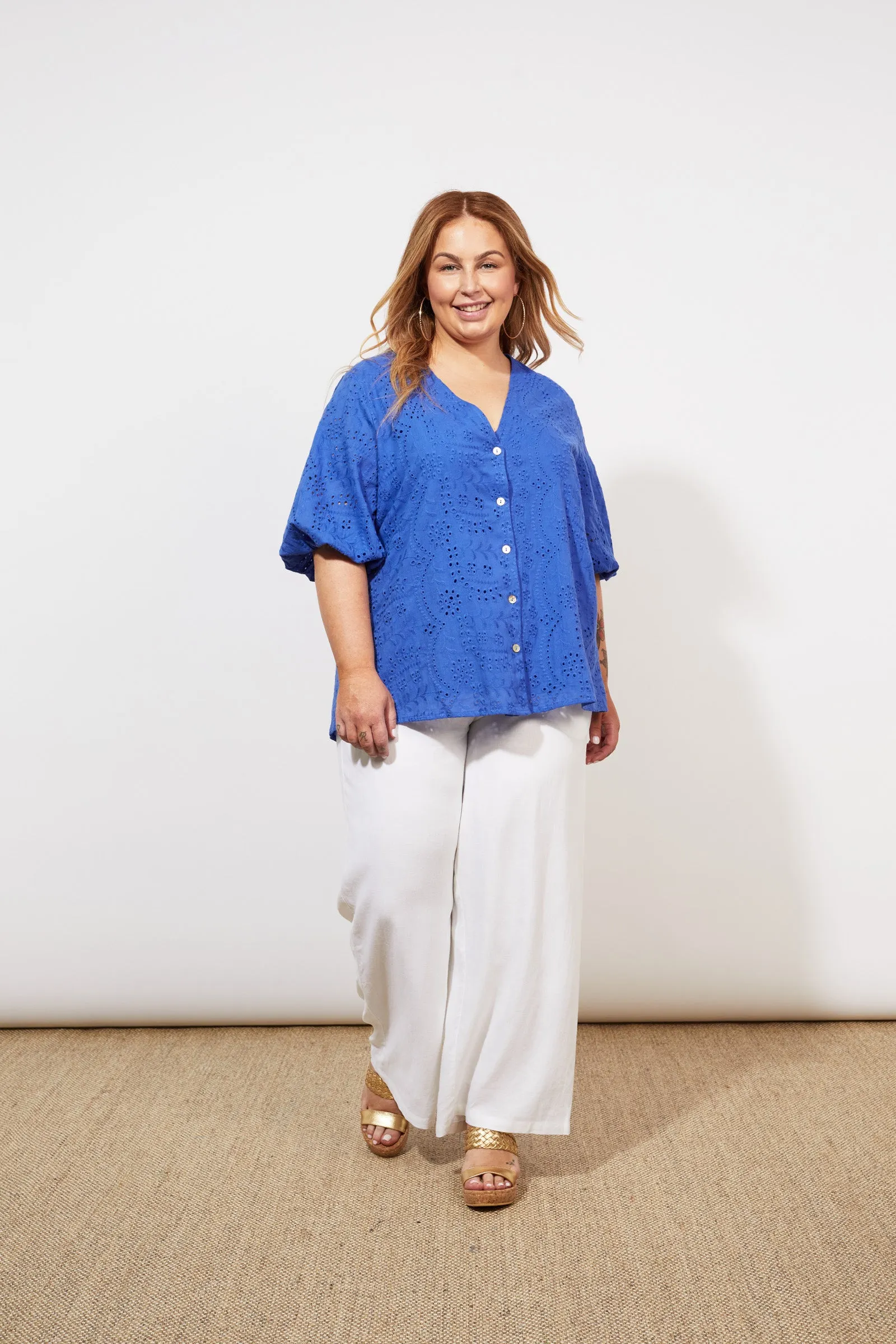 Naxos Blouse, Cobalt