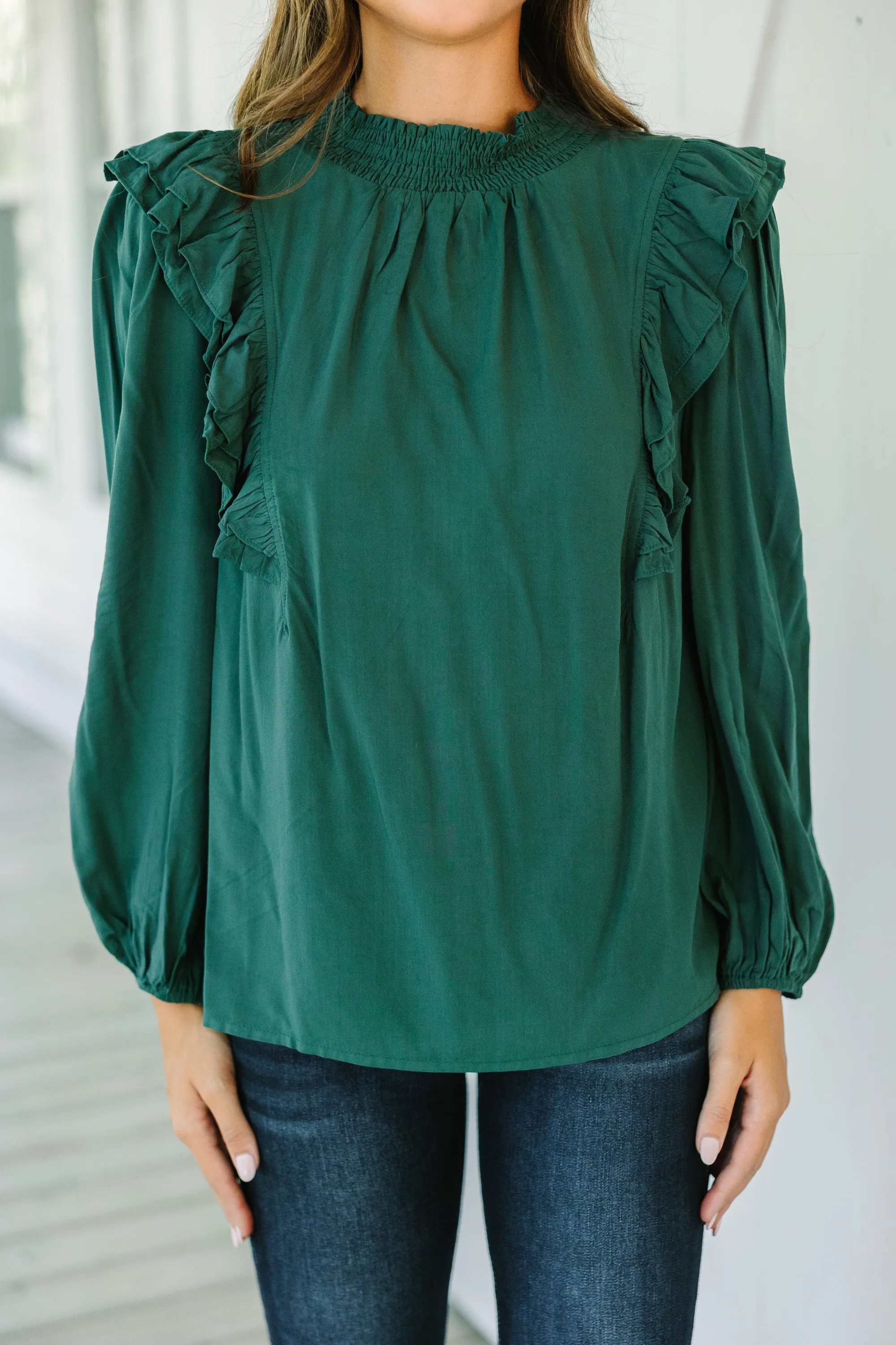 Now's The Time Olive Green Blouse