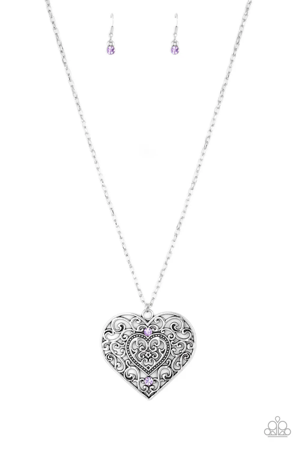 Paparazzi Classic Casanova - Purple Heart Necklace