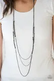 Paparazzi  Shimmer Showdown - Black  Necklace