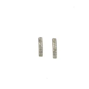 Pave Tuck Studs- Diamonds & 14k White Gold