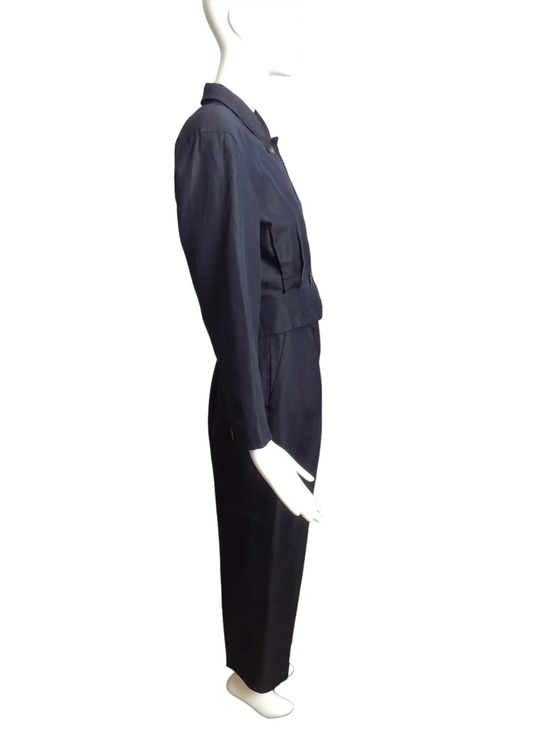 PERRY ELLIS- 1980s 3pc Linen Pant Suit, Size 8