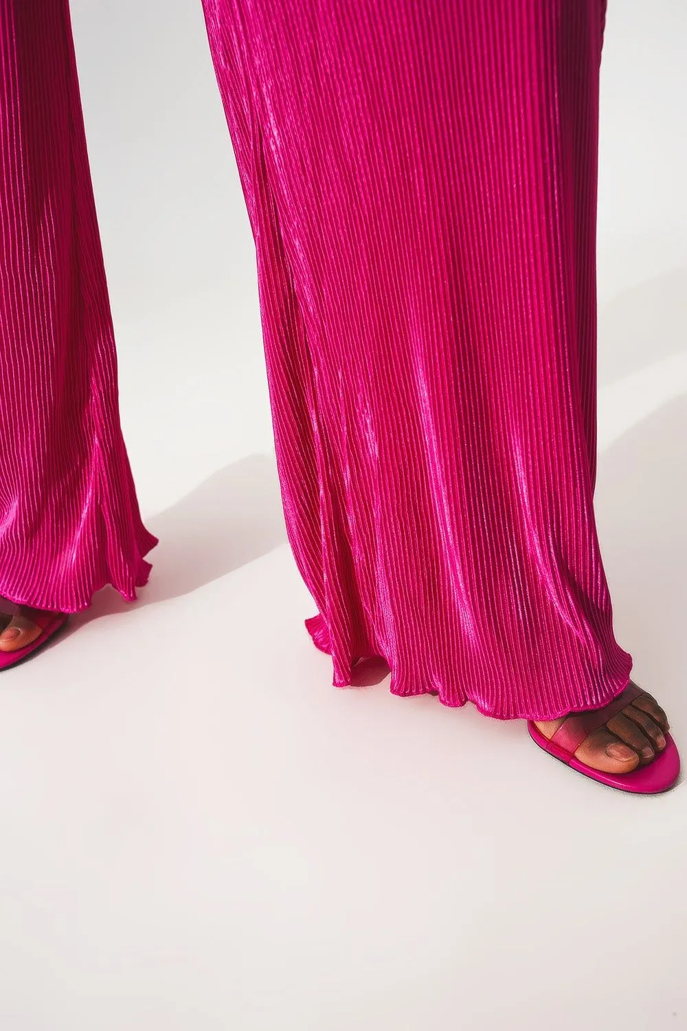 Pink Pleated Jumpsuit