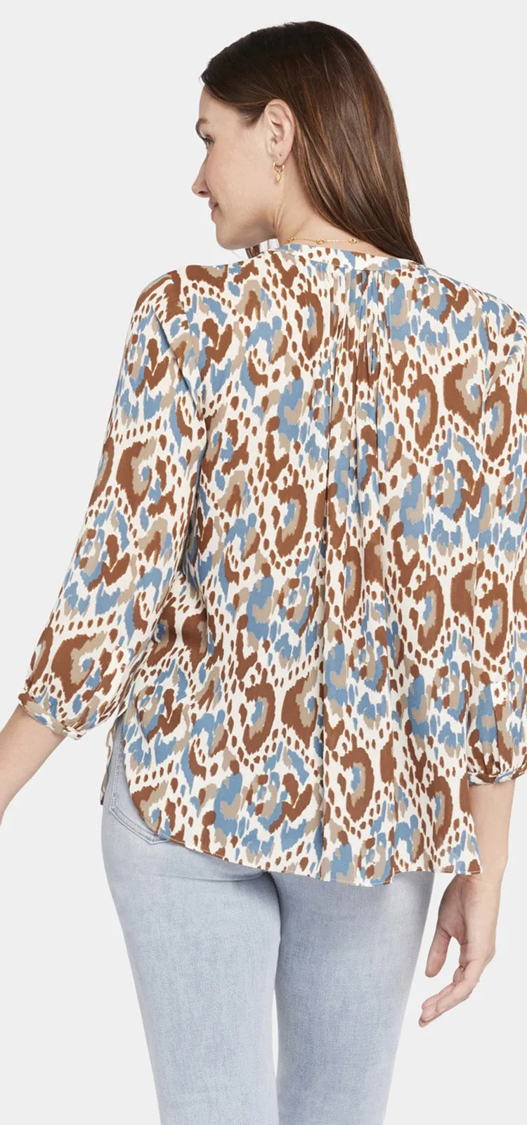 Pintuck Blouse Grafische Print | Ocean Dream