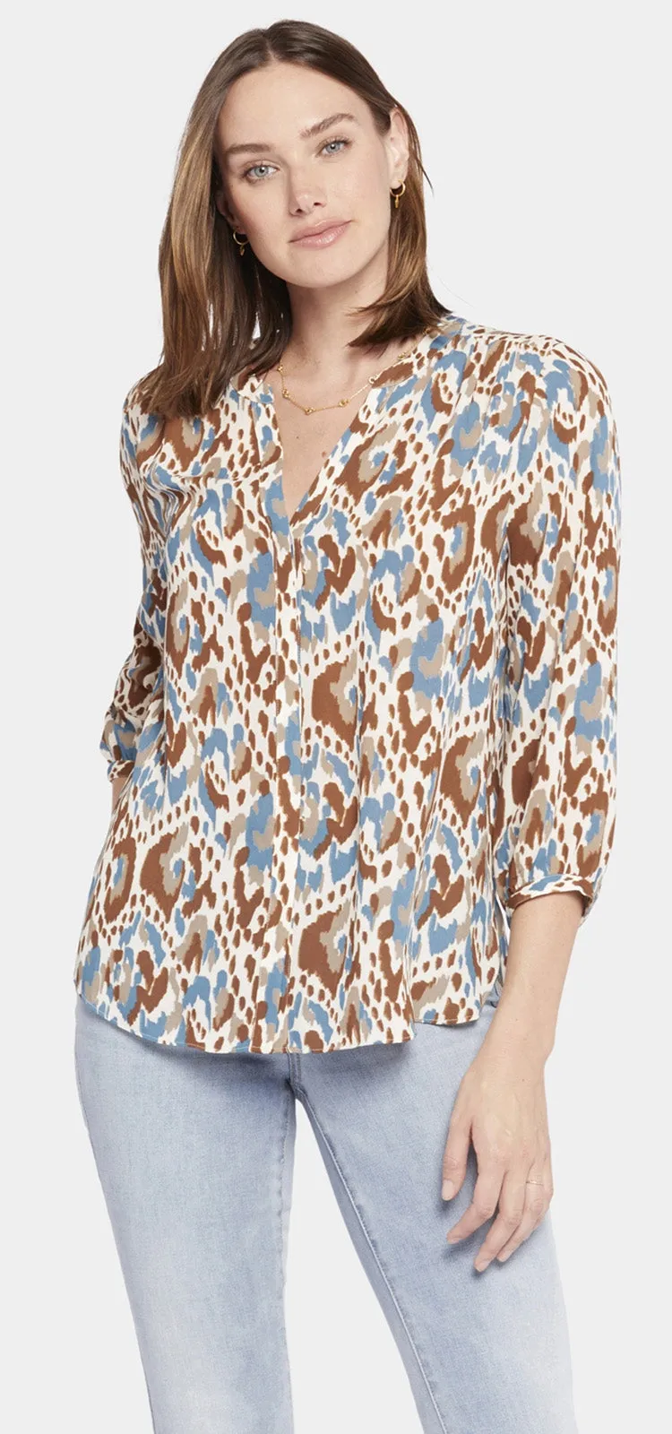 Pintuck Blouse Grafische Print | Ocean Dream