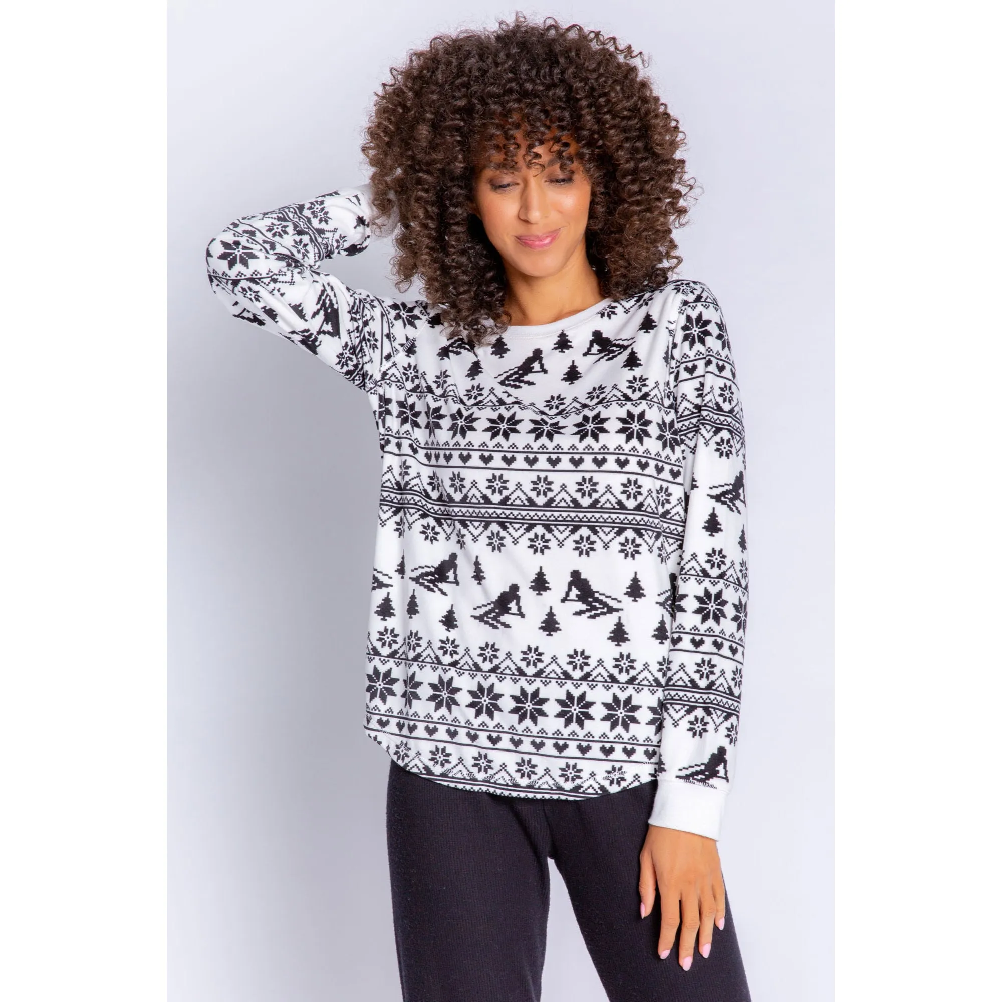 PJ Salvage Women's Ski Club Fairisle Top - IVORY